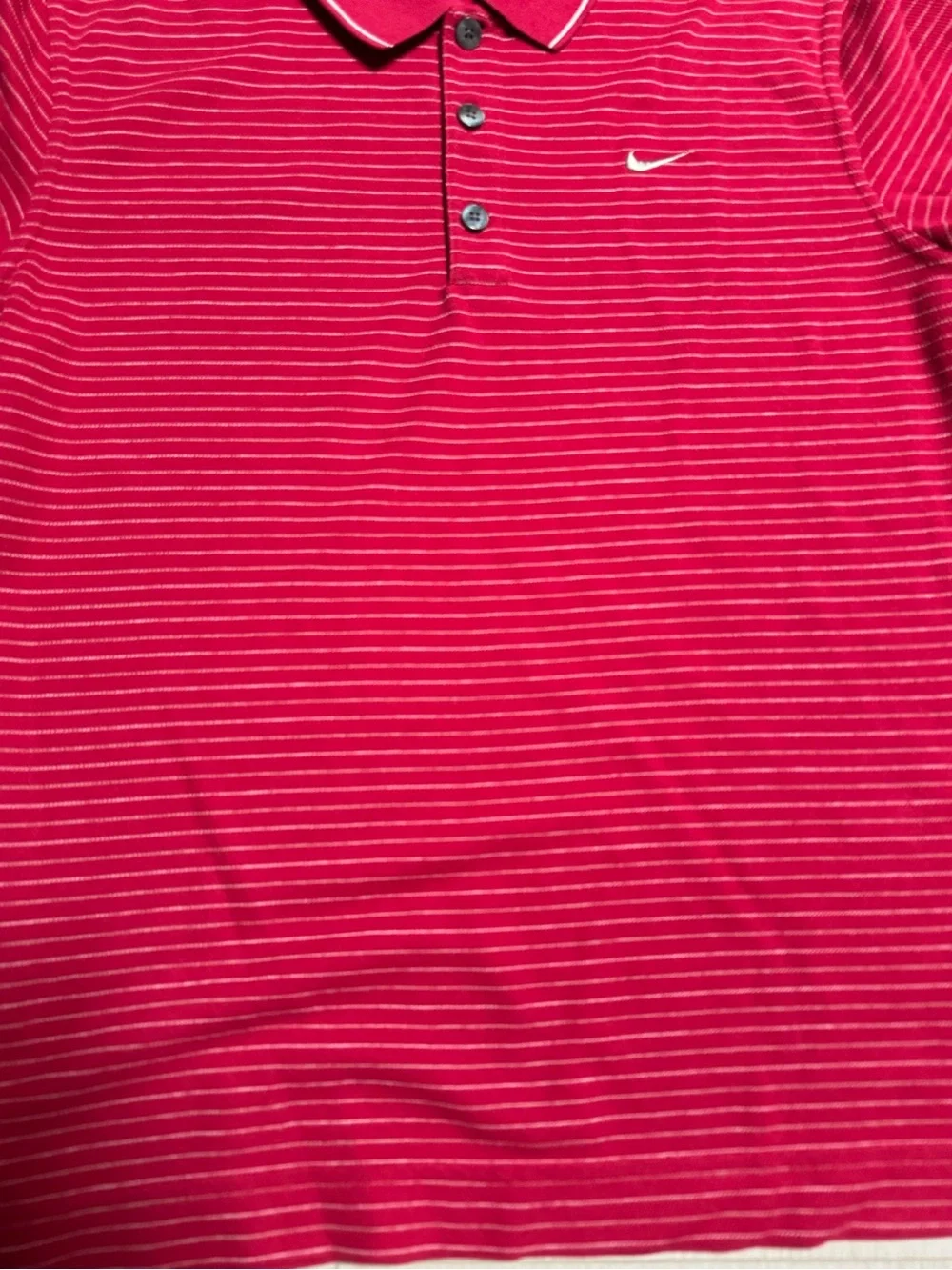 Boys Nike Red Striped Polo with Contrast Trim